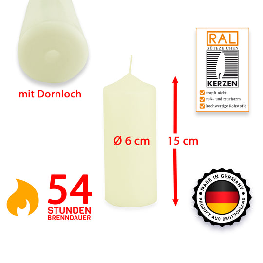 Stumpenkerze-Rohling Blanko ideal zum Basteln und Verzieren