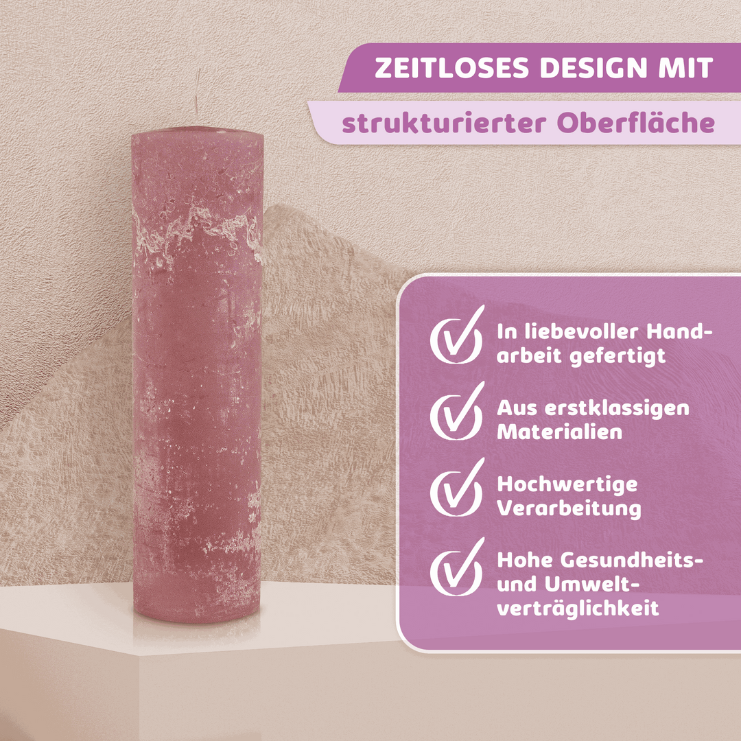 Rustic Stumpenkerze-Rohling - Zur Deko oder zum Basteln € Kerzenrohling Grau-20x7 WikaKerzen