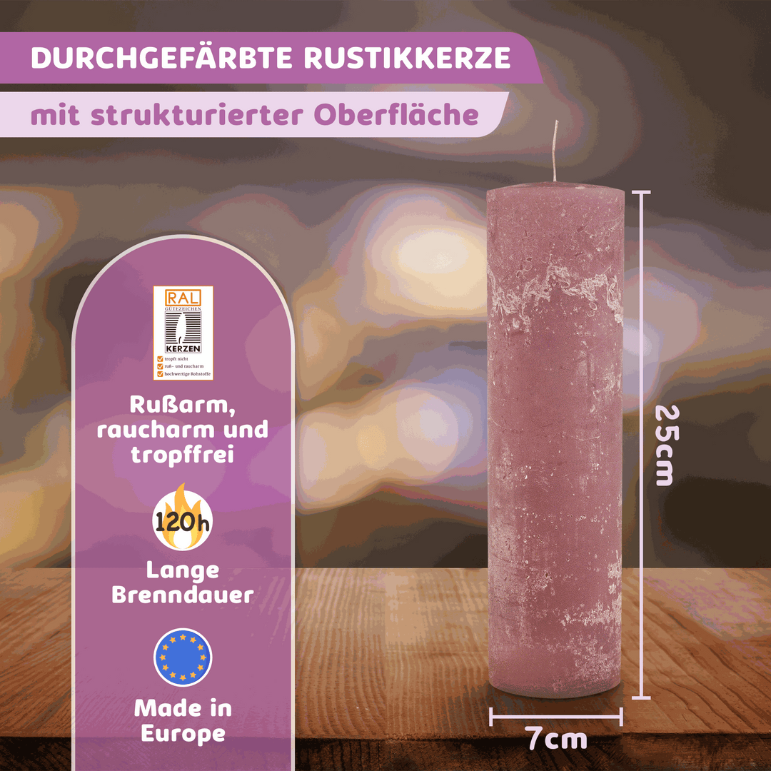 Rustic Stumpenkerze-Rohling - Zur Deko oder zum Basteln € Kerzenrohling Grau-20x7 WikaKerzen