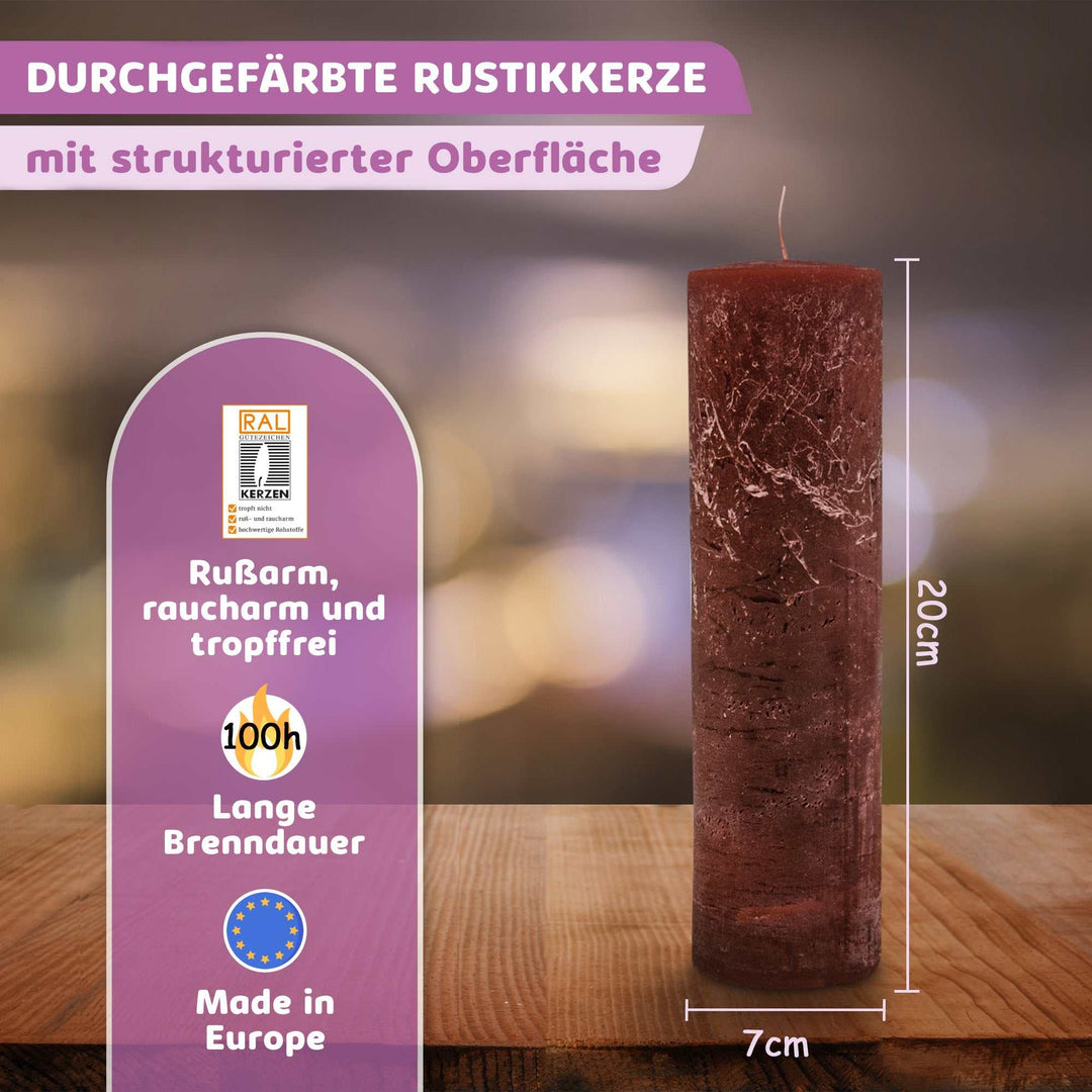 Rustic Stumpenkerze-Rohling - Zur Deko oder zum Basteln € Kerzenrohling Grau-20x7 WikaKerzen
