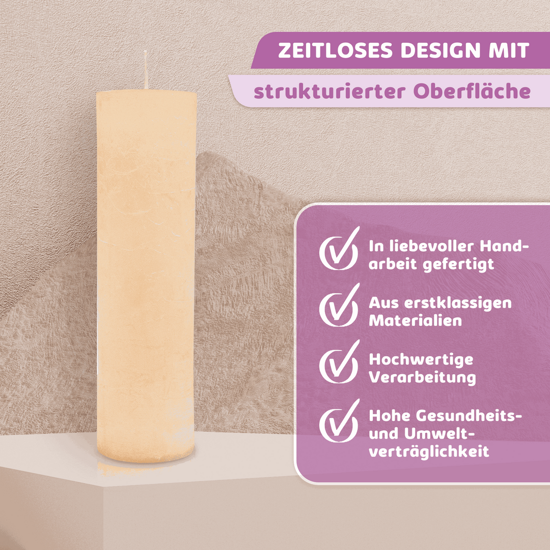 Rustic Stumpenkerze-Rohling - Zur Deko oder zum Basteln € Kerzenrohling Grau-20x7 WikaKerzen