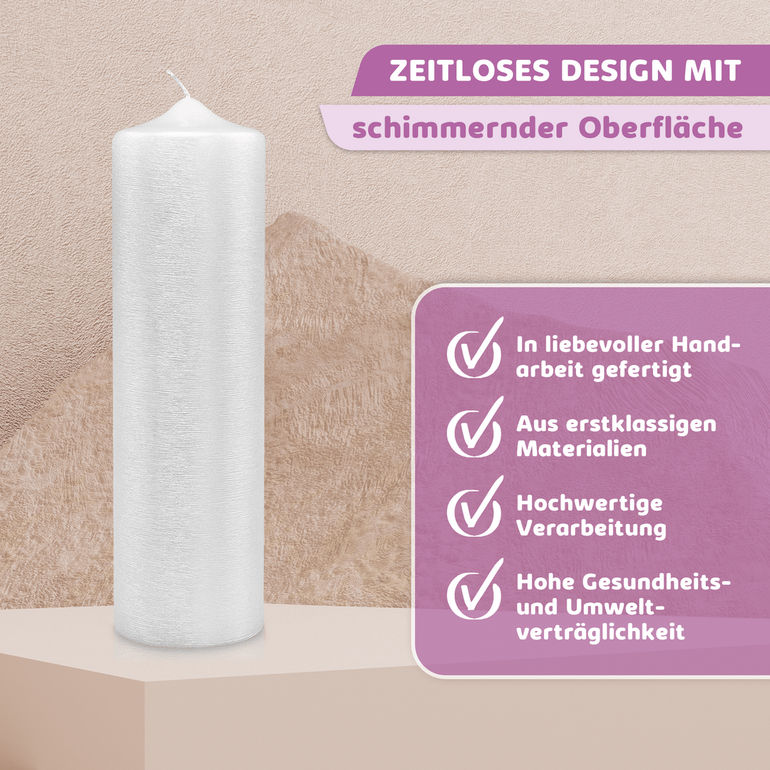 DIY Stumpenkerze-Rohling - Zum Basteln & Verzieren - Perlmutt