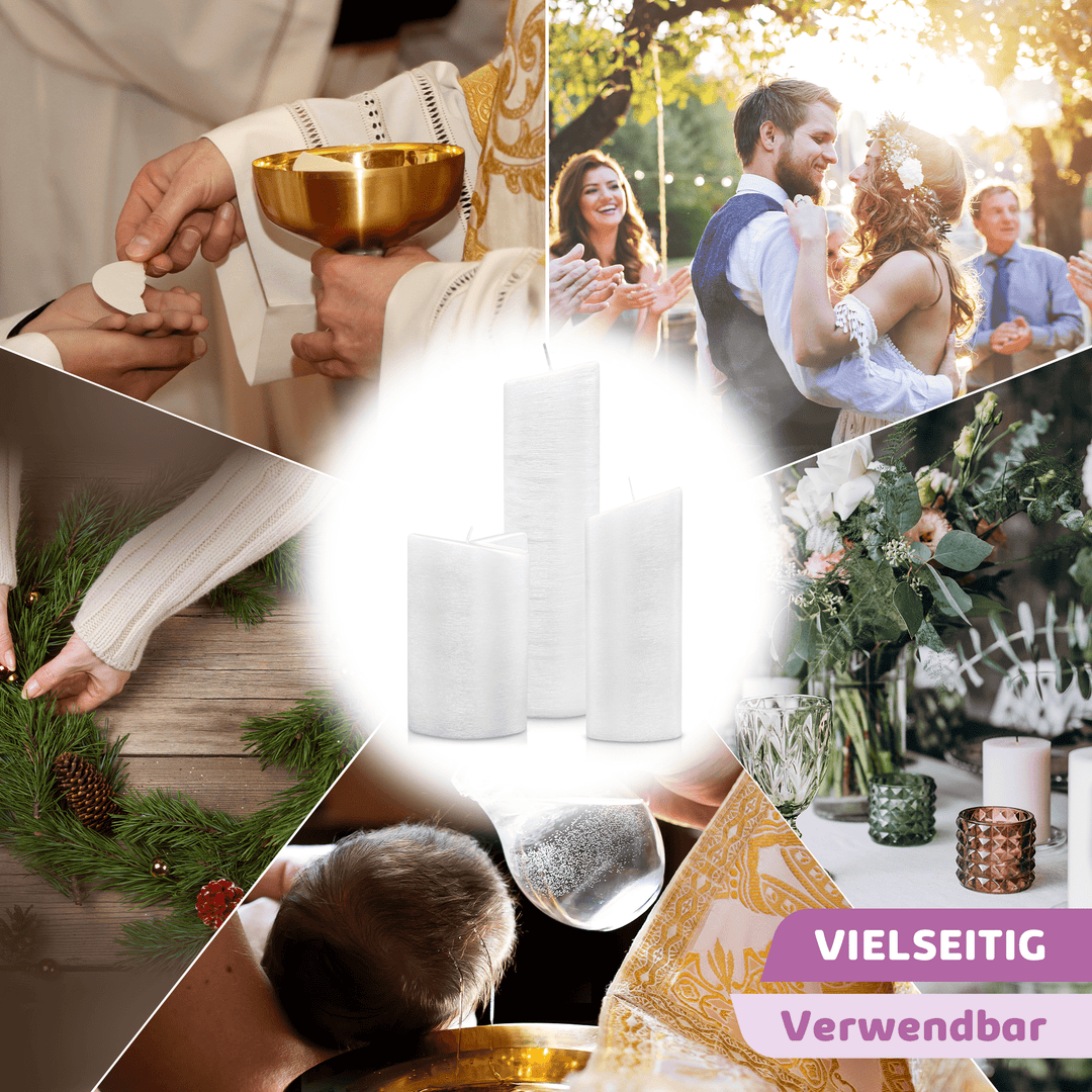DIY Stumpenkerze-Rohling - Zum Basteln & Verzieren - Perlmutt