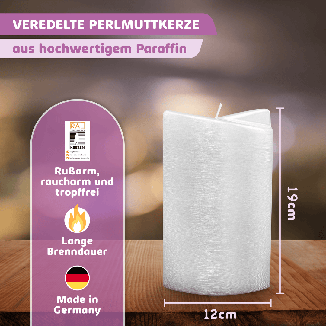 DIY Stumpenkerze-Rohling - Zum Basteln & Verzieren - Perlmutt