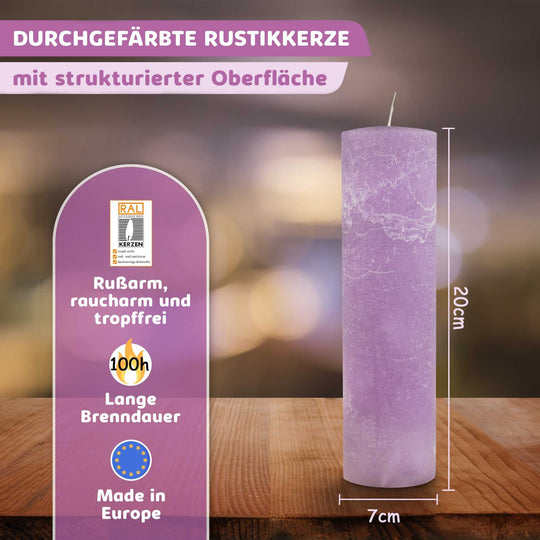 Rustic Stumpenkerze-Rohling - Zur Deko oder zum Basteln € Kerzenrohling Grau-20x7 WikaKerzen