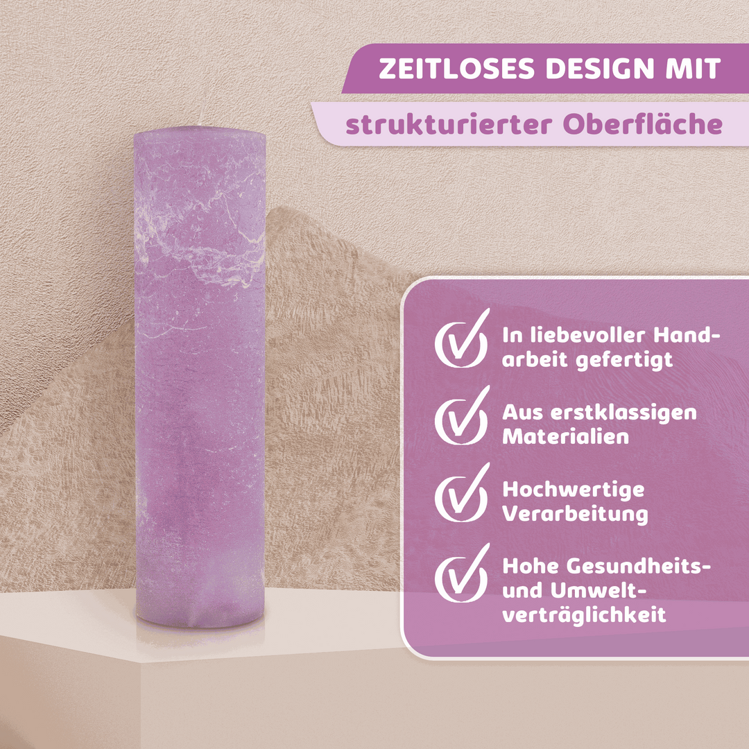 Rustic Stumpenkerze-Rohling - Zur Deko oder zum Basteln € Kerzenrohling Grau-20x7 WikaKerzen