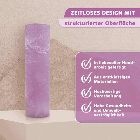 Rustic Stumpenkerze-Rohling - Zur Deko oder zum Basteln € Kerzenrohling Grau-20x7 WikaKerzen