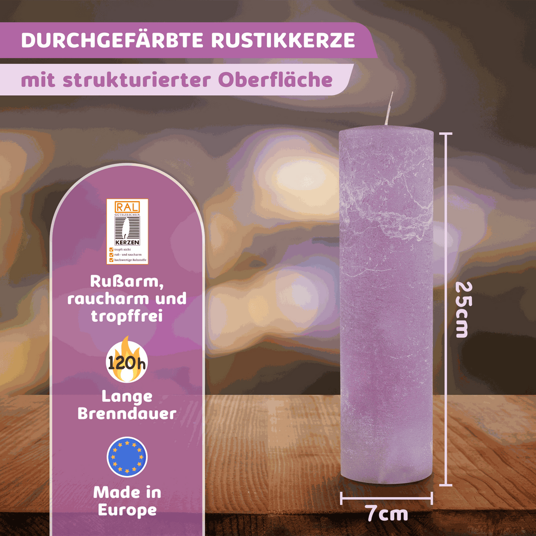Rustic Stumpenkerze-Rohling - Zur Deko oder zum Basteln € Kerzenrohling Grau-20x7 WikaKerzen
