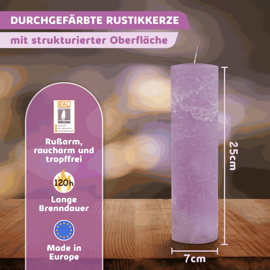 Rustic Stumpenkerze-Rohling - Zur Deko oder zum Basteln € Kerzenrohling Grau-20x7 WikaKerzen