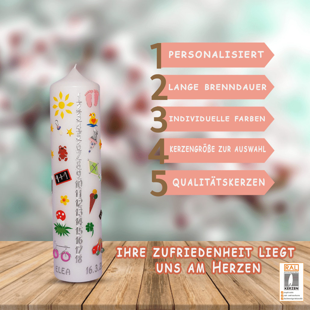 Lebenslicht, Geburtskerze, Lebenskerze  Nr. 5