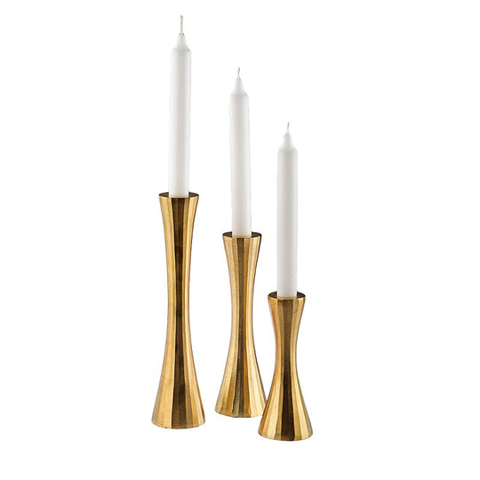 Goldfarbenener Leuchter H 24 cm