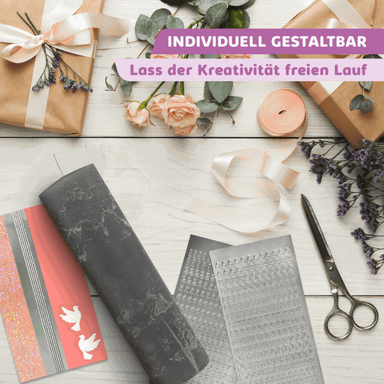 Rustic Stumpenkerze-Rohling - Zur Deko oder zum Basteln € Kerzenrohling Grau-20x7 WikaKerzen