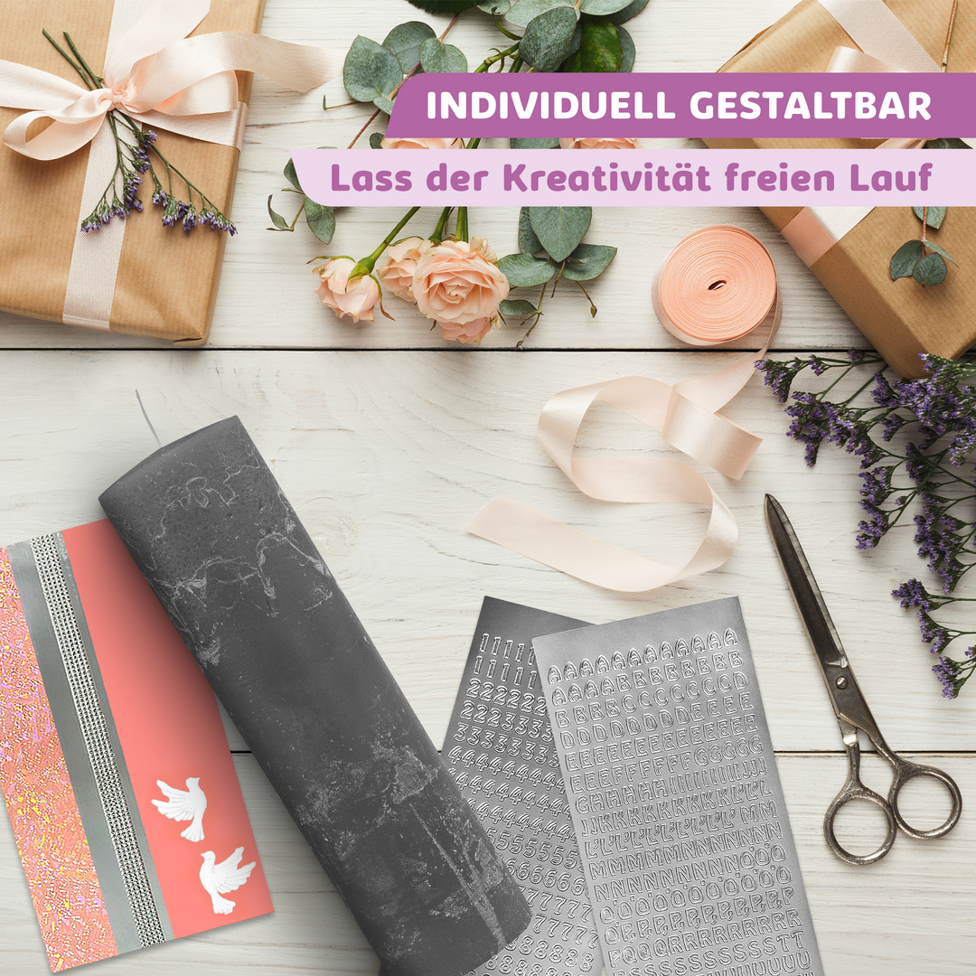 Rustic Stumpenkerze-Rohling - Zur Deko oder zum Basteln € Kerzenrohling Grau-20x7 WikaKerzen