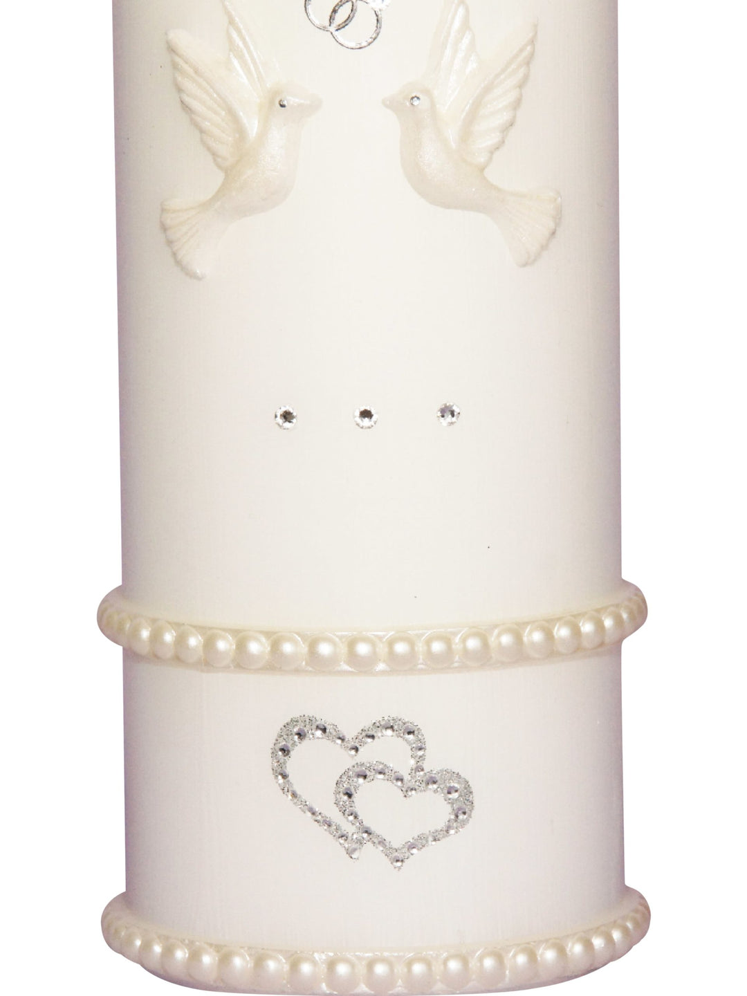 Hochzeitskerze " Perlmutt-Tauben 1"