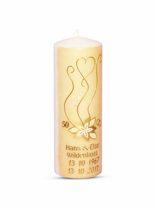 Hochzeitskerze Gold 50 Blume Brautkerze Traukerze