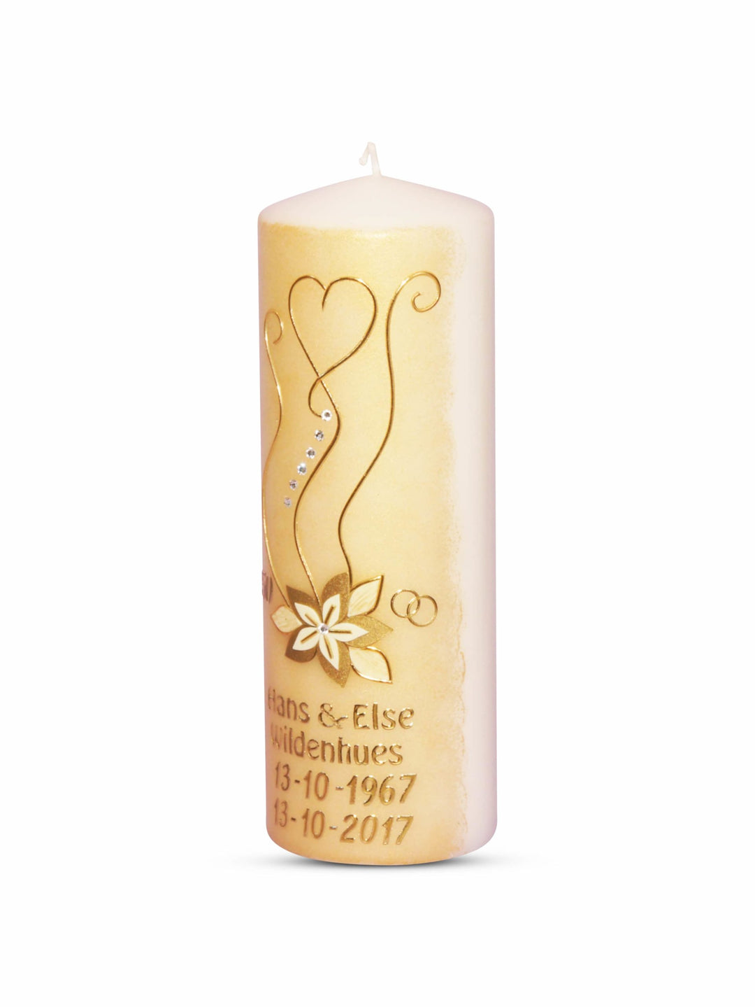 Hochzeitskerze Gold 50 Blume Brautkerze Traukerze