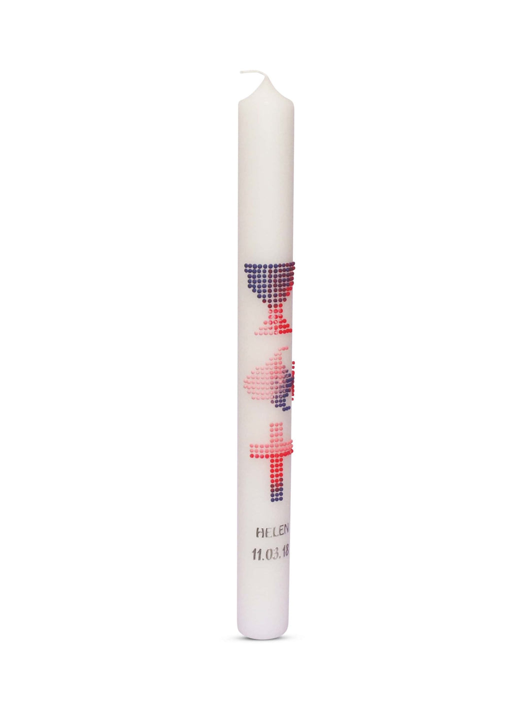 Kommunionkerzen Taufkerzen Mädchen Kreuz Kreise Lila Rosa