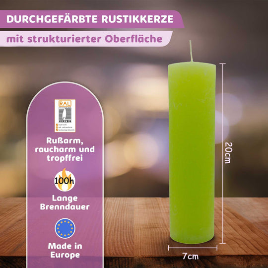 Rustic Stumpenkerze-Rohling - Zur Deko oder zum Basteln € Kerzenrohling Grau-20x7 WikaKerzen