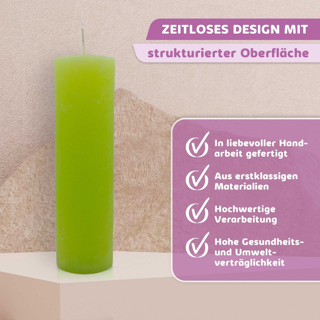 Rustic Stumpenkerze-Rohling - Zur Deko oder zum Basteln € Kerzenrohling Grau-20x7 WikaKerzen