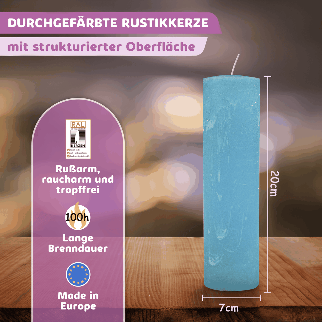 Rustic Stumpenkerze-Rohling - Zur Deko oder zum Basteln € Kerzenrohling Grau-20x7 WikaKerzen