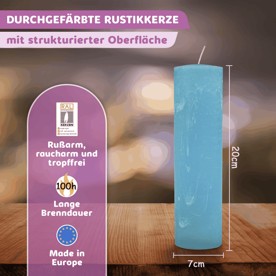 Rustic Stumpenkerze-Rohling - Zur Deko oder zum Basteln € Kerzenrohling Grau-20x7 WikaKerzen