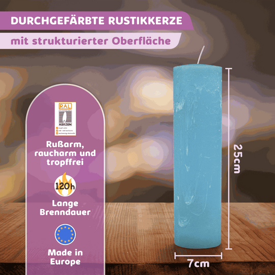Rustic Stumpenkerze-Rohling - Zur Deko oder zum Basteln € Kerzenrohling Grau-20x7 WikaKerzen