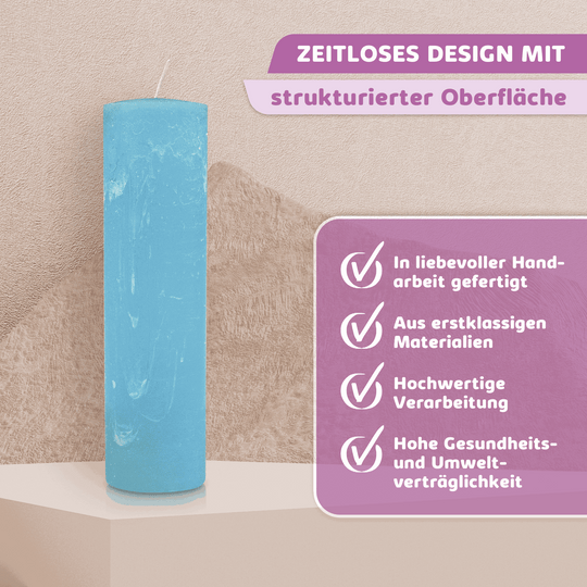 Rustic Stumpenkerze-Rohling - Zur Deko oder zum Basteln € Kerzenrohling Grau-20x7 WikaKerzen