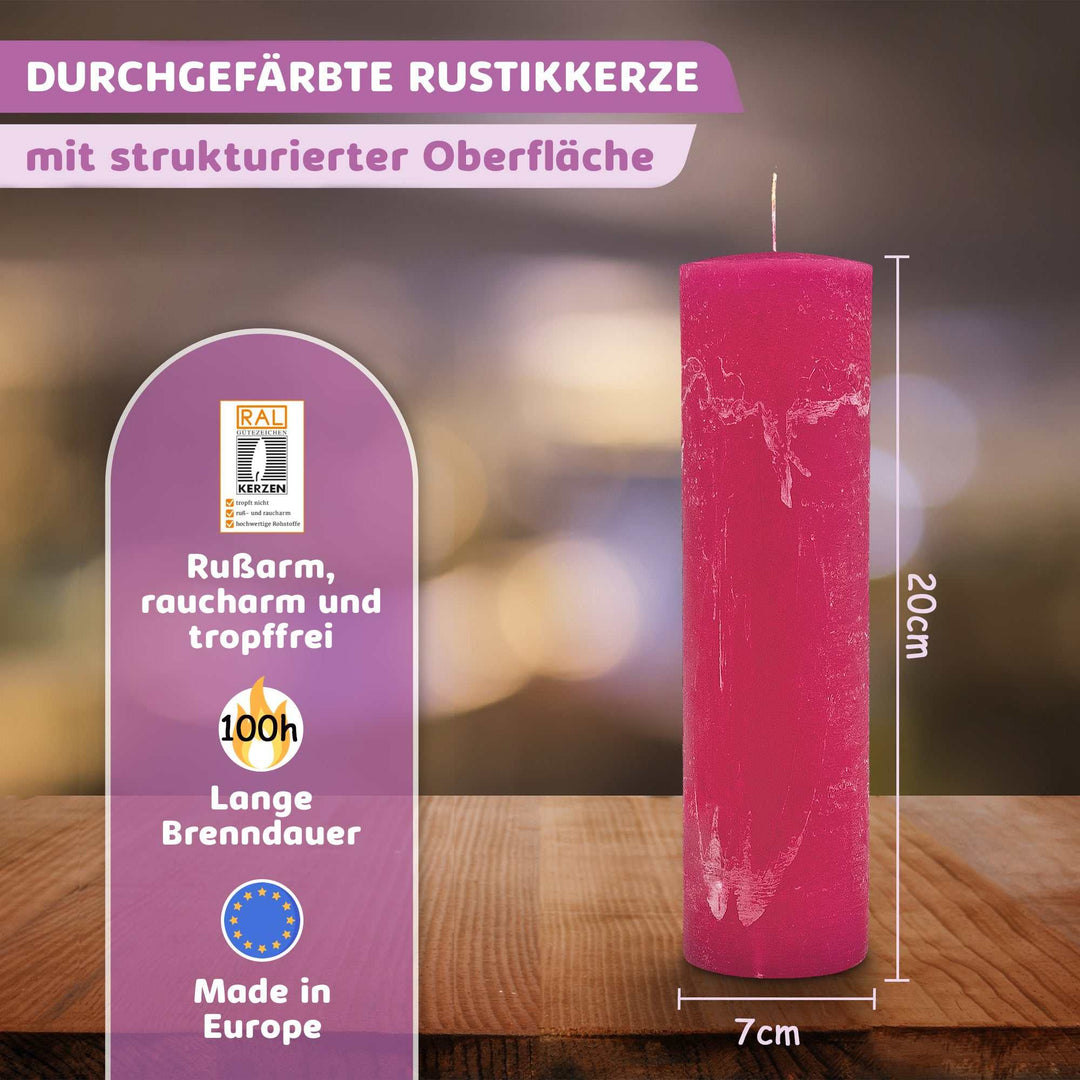 Rustic Stumpenkerze-Rohling - Zur Deko oder zum Basteln € Kerzenrohling Grau-20x7 WikaKerzen