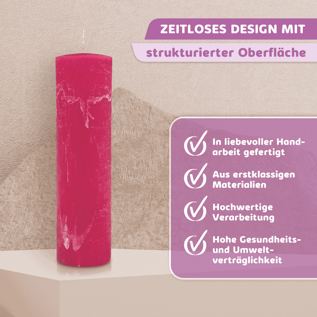 Rustic Stumpenkerze-Rohling - Zur Deko oder zum Basteln € Kerzenrohling Grau-20x7 WikaKerzen