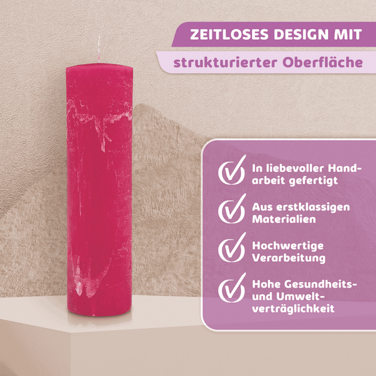 Rustic Stumpenkerze-Rohling - Zur Deko oder zum Basteln € Kerzenrohling Grau-20x7 WikaKerzen