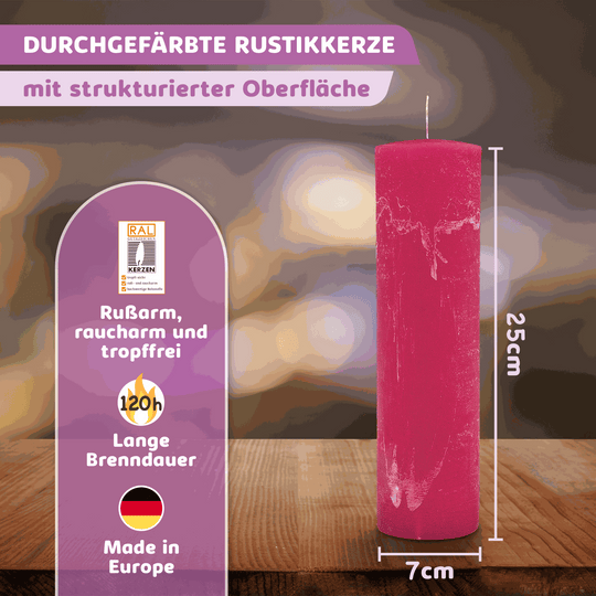Rustic Stumpenkerze-Rohling - Zur Deko oder zum Basteln € Kerzenrohling Grau-20x7 WikaKerzen