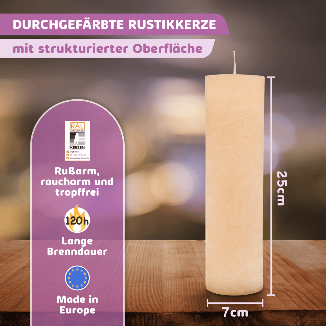 Rustic Stumpenkerze-Rohling - Zur Deko oder zum Basteln