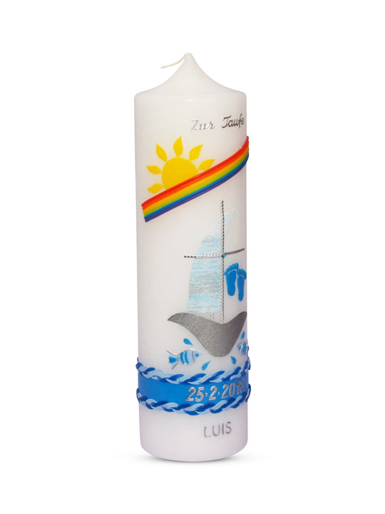 Taufkerze Segelboot Schiff - 1