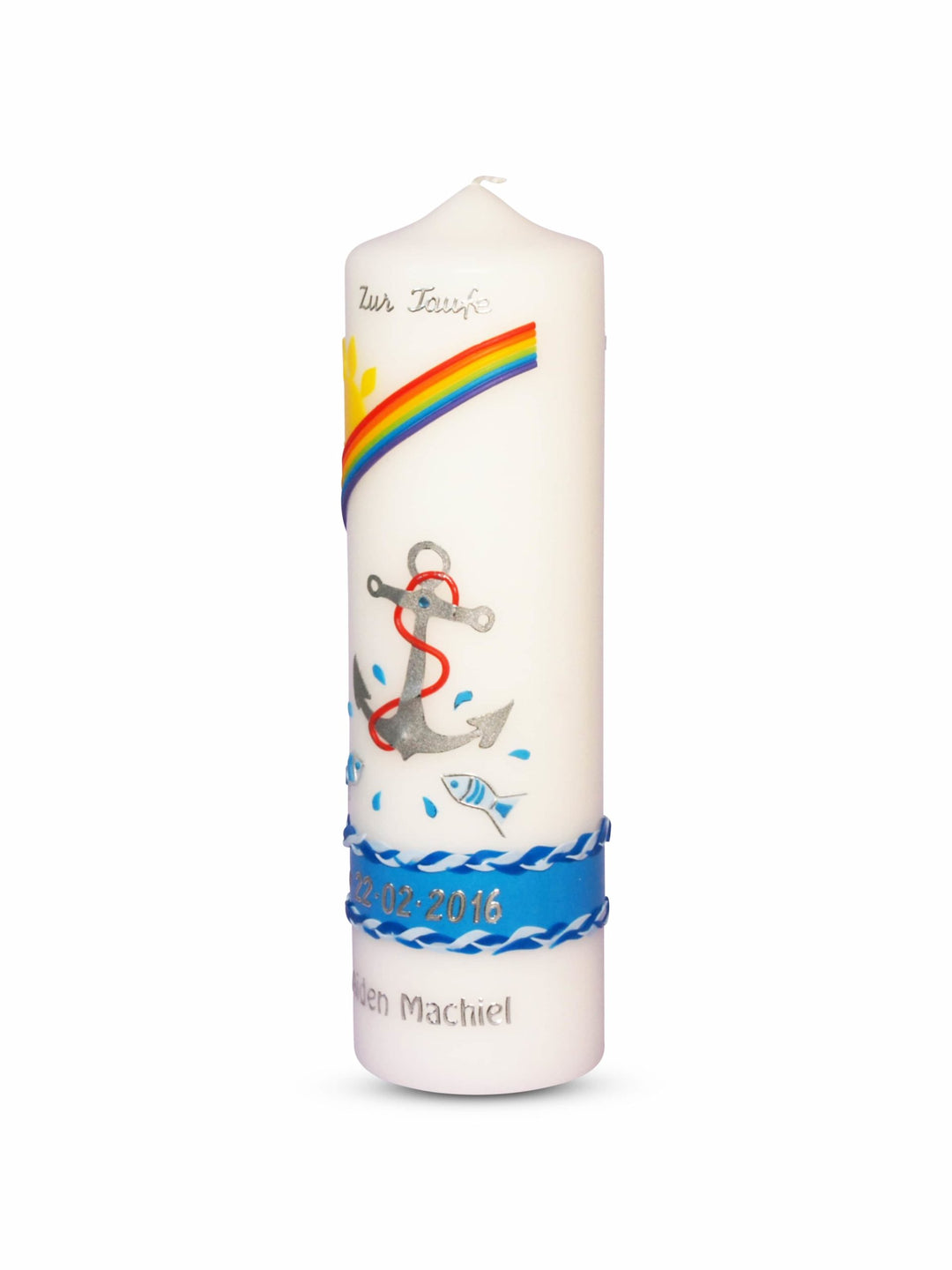 Taufkerze Anker blau Taufkerzen Mädchen und Junge