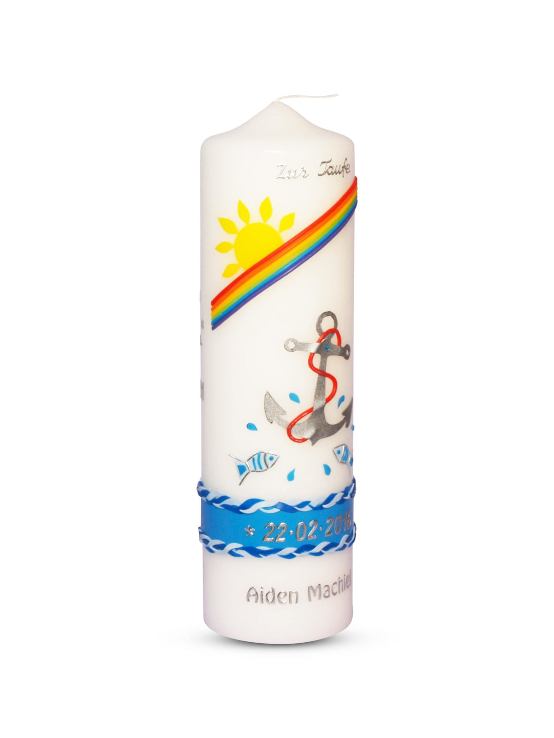 Taufkerze Anker blau Taufkerzen Mädchen und Junge