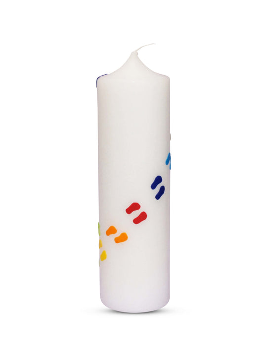 Taufkerze Mädchen Junge Bunte Füße 4 Grün
