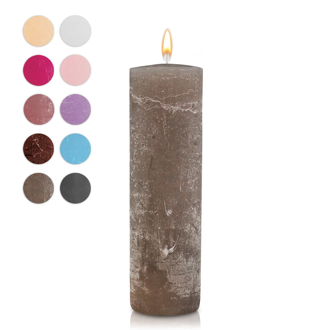 Rustic Stumpenkerze-Rohling - Zur Deko oder zum Basteln € Kerzenrohling Grau-20x7 WikaKerzen