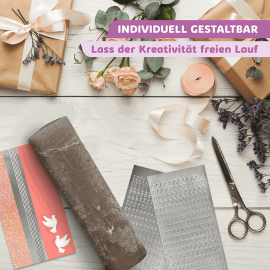 Rustic Stumpenkerze-Rohling - Zur Deko oder zum Basteln € Kerzenrohling Grau-20x7 WikaKerzen