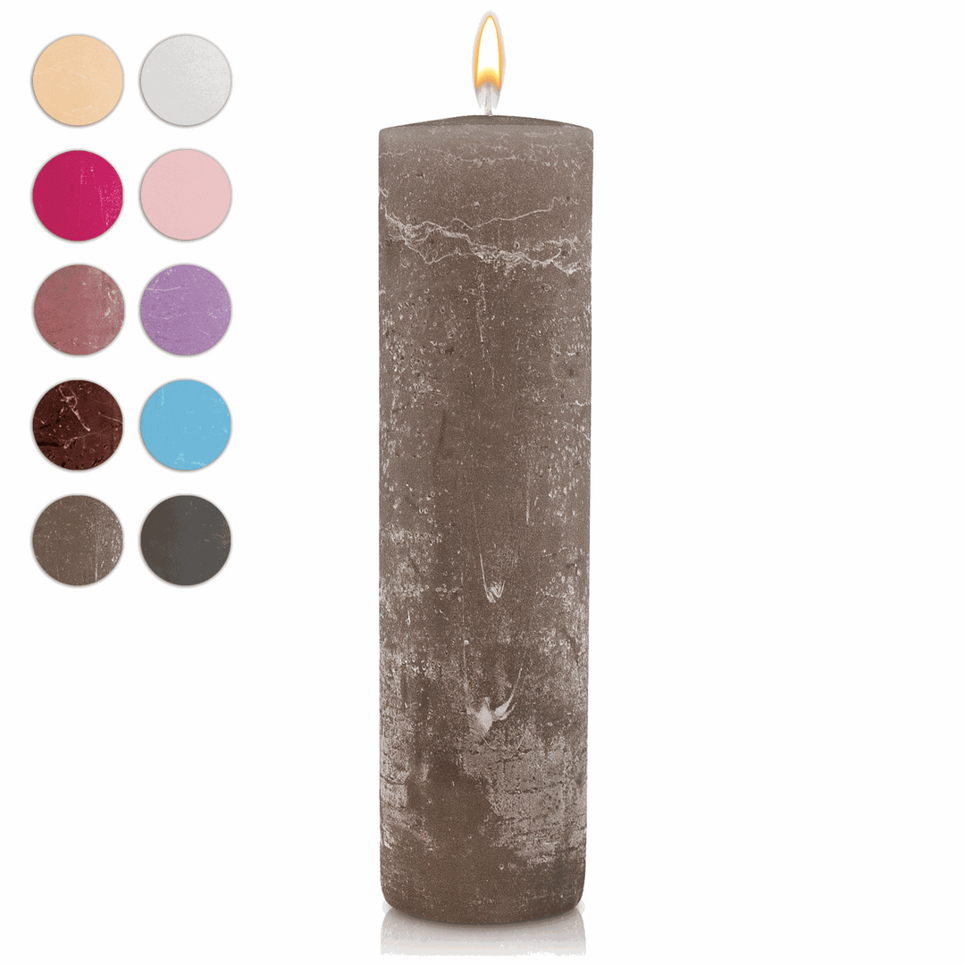 Rustic Stumpenkerze-Rohling - Zur Deko oder zum Basteln € Kerzenrohling Grau-20x7 WikaKerzen