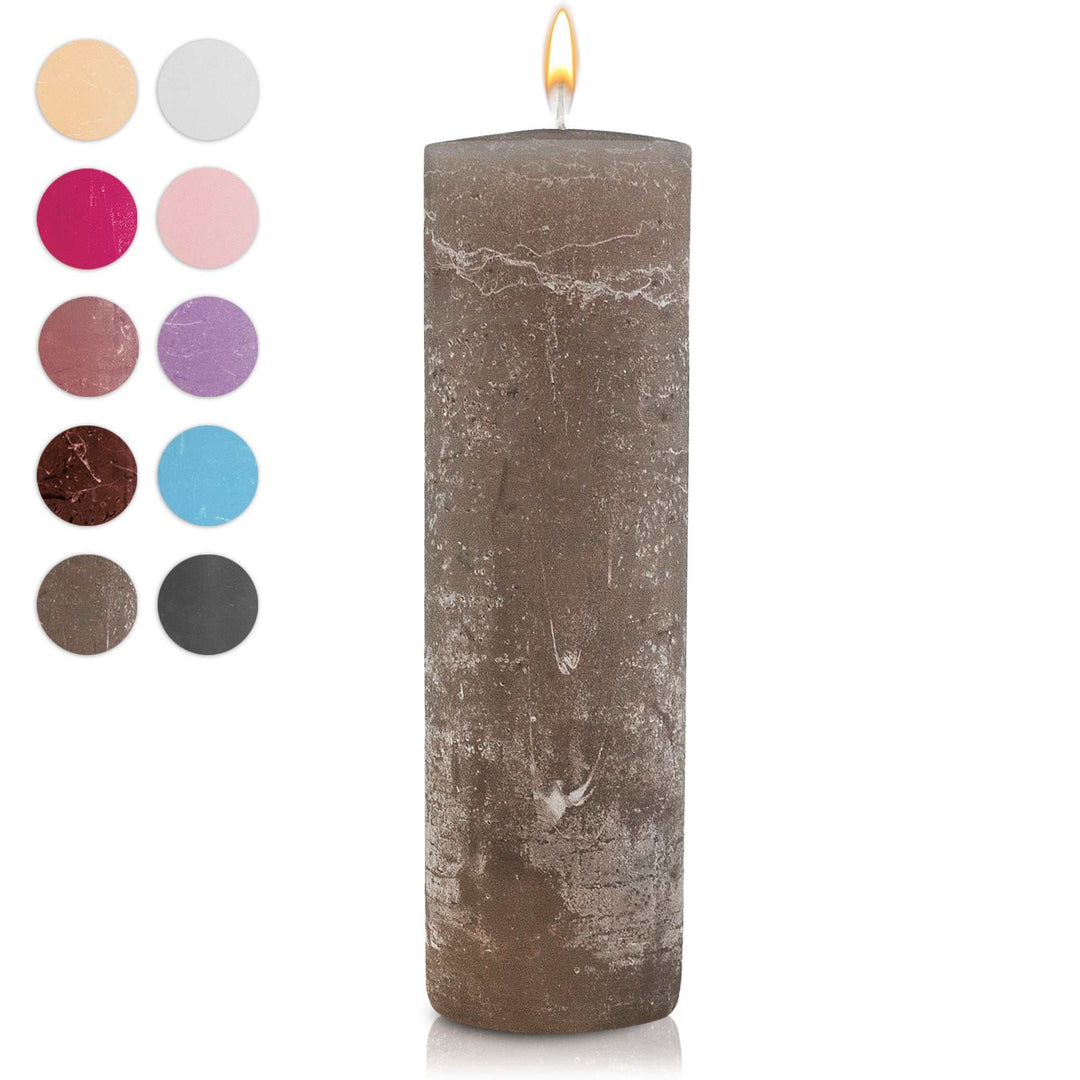 Rustic Stumpenkerze-Rohling - Zur Deko oder zum Basteln € Kerzenrohling Grau-20x7 WikaKerzen