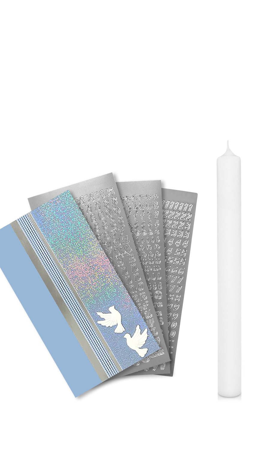 Taufkerze selber Machen Set (Blau,40x4cm,Weiß) € Basteln YN-4QDR-7HZ13 WikaKerzen