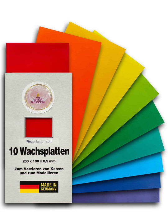 Wachsplatten zum Verzieren von Kerzen Regenbogen