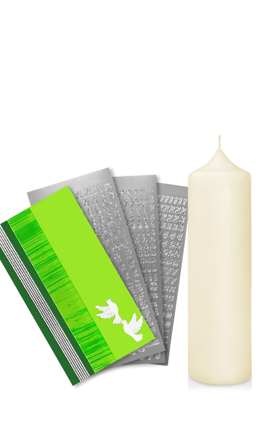 Taufkerze selber Machen Set (Grün,25x7cm,Creme) € Basteln YN-4QDR-7HZ2 WikaKerzen