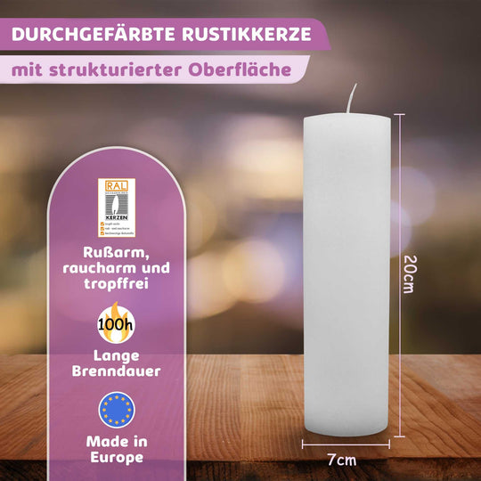 Rustic Stumpenkerze-Rohling - Zur Deko oder zum Basteln € Kerzenrohling Grau-20x7 WikaKerzen