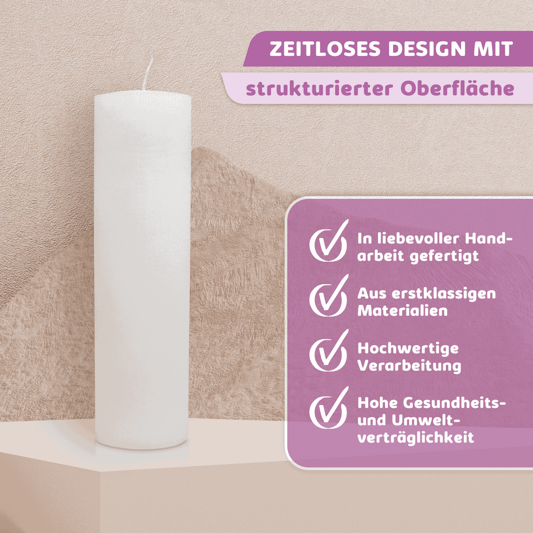 Rustic Stumpenkerze-Rohling - Zur Deko oder zum Basteln € Kerzenrohling Grau-20x7 WikaKerzen