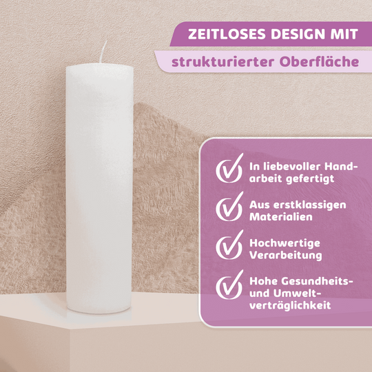 Rustic Stumpenkerze-Rohling - Zur Deko oder zum Basteln € Kerzenrohling Grau-20x7 WikaKerzen