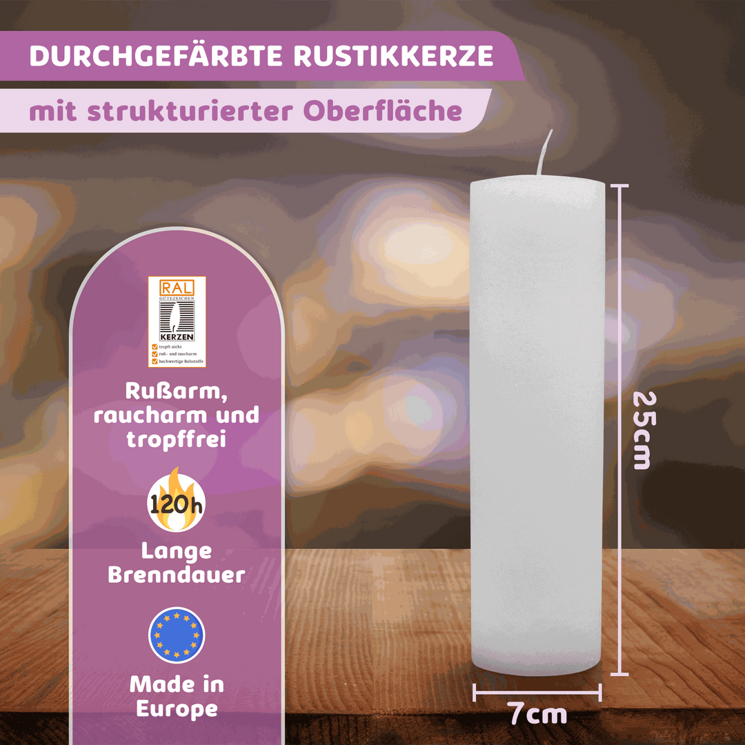 Rustic Stumpenkerze-Rohling - Zur Deko oder zum Basteln € Kerzenrohling Grau-20x7 WikaKerzen