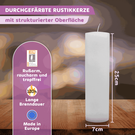 Rustic Stumpenkerze-Rohling - Zur Deko oder zum Basteln € Kerzenrohling Grau-20x7 WikaKerzen