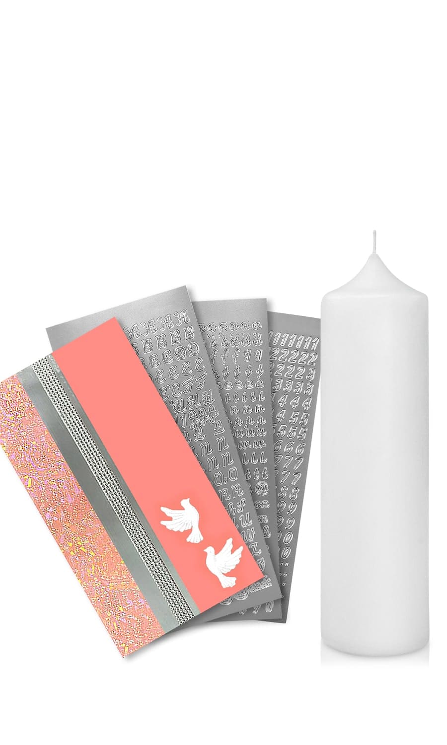 Taufkerze selber Machen Set (Rosa,25x7cm,Weiß) € Basteln YN-4QDR-7HZ3 WikaKerzen