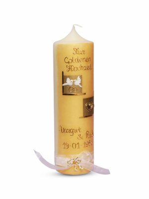 jubiläumskerze hochzeitskerze Kerze zur Goldhochzeit 50 Gold 34,90 (2)-min